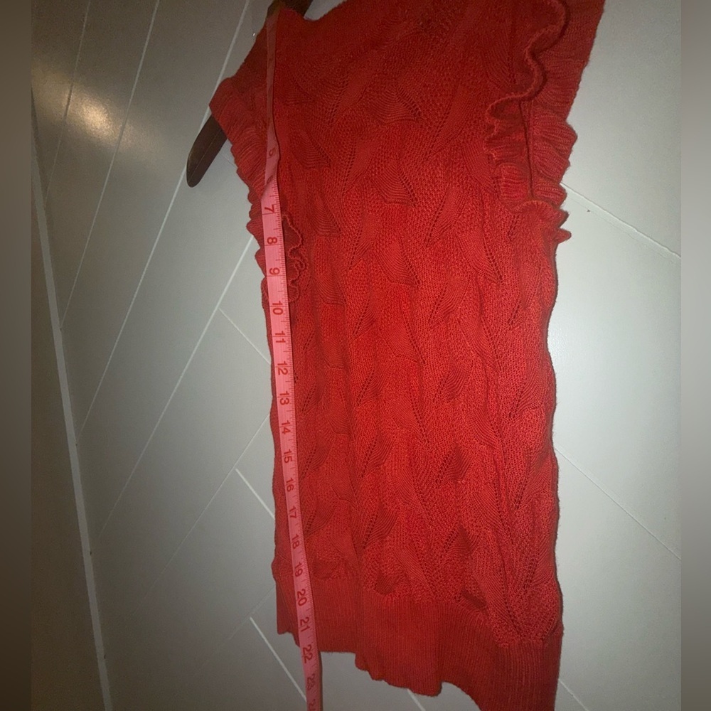 DEAR JOHN DENIM betty crew sweater tank in red rose small - Picture 10 of 12